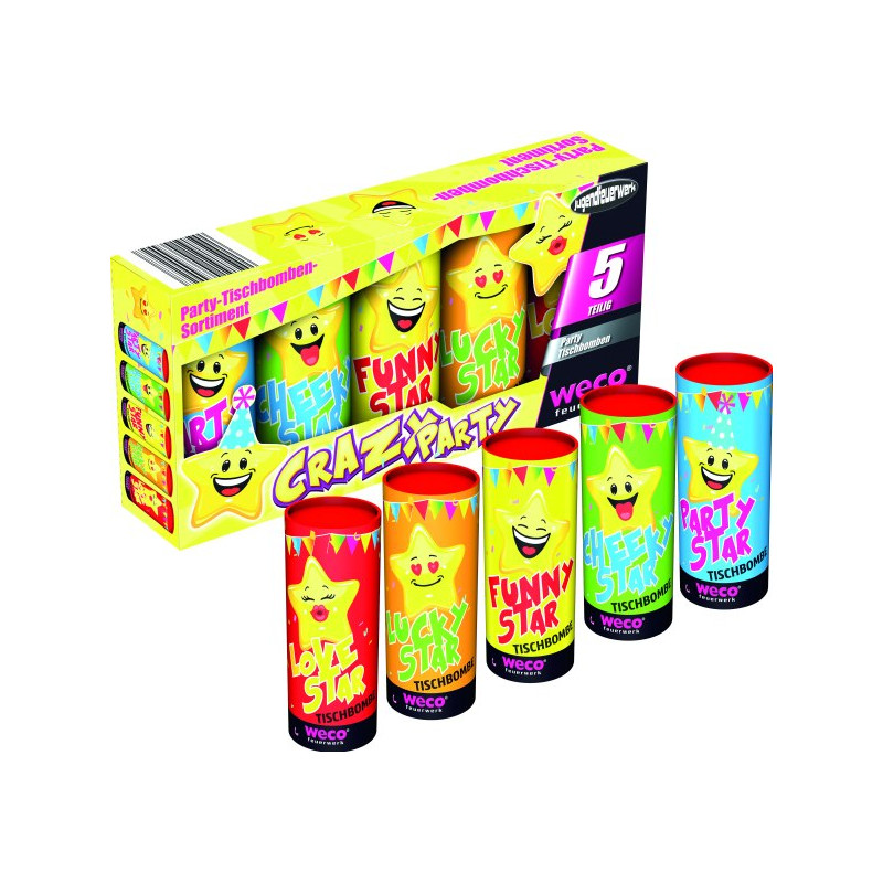 5 er Set Tischfeuerwerk oder Tischbomben Crazy Party Tisch Feuerwerk Party berlin kaufen