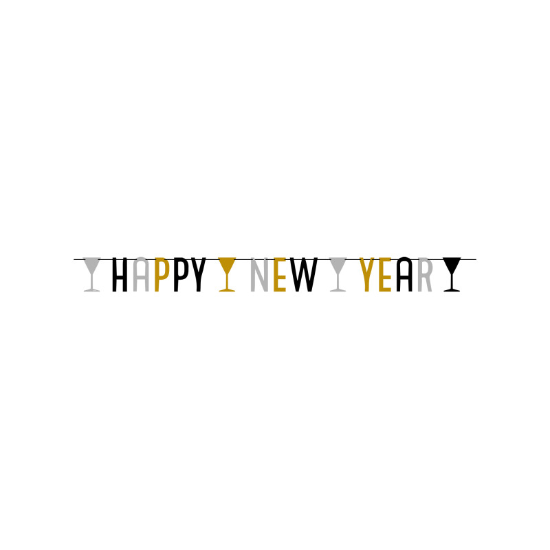 Silvester Deko Happy new year Girlande silvestergirlande Berlin kaufen