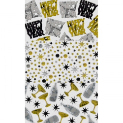 Silvester Deko Konfetti Happy new Year in gold