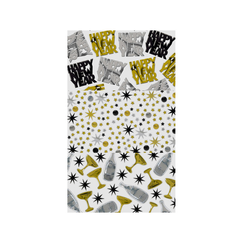 Silvester Deko Konfetti Happy new Year in gold