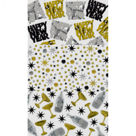 Silvester Deko Konfetti Happy new Year in gold