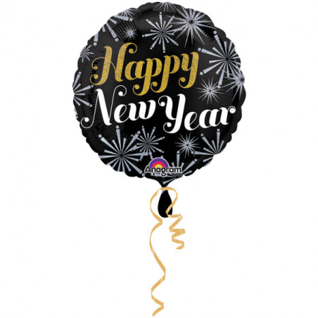Folienballon Happy New Year mit Feuerwerk Folien Ballon silvester feuerwerk berlin kaufen schöneberg kreuzberg