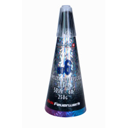 Silvester Leucht Feuerwerk Zink Bugano Vulkan No 6 maxi schweizer Blinker Sterne Strobe Effekt Blinkvulkan Goldvulkan gold Berli