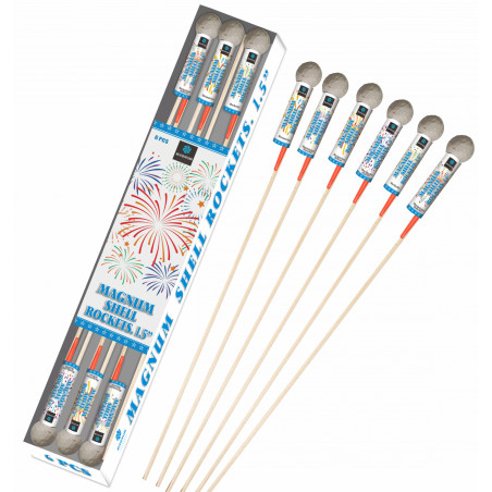 6 Magnum Shell Rockets 1,5" Kugelkopf Raketen