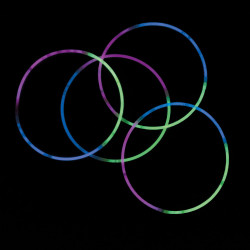 4 Neon Knicklicht Halsbänder dreifarbig