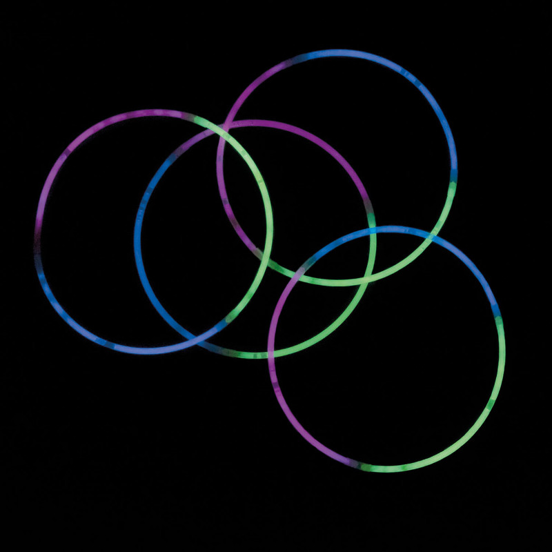 4 Neon Knicklicht Halsbänder dreifarbig