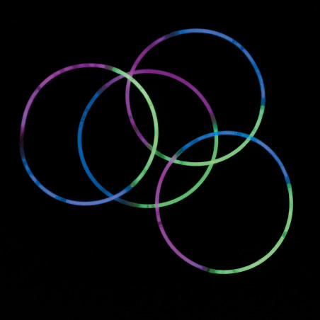 4 Neon Knicklicht Halsbänder dreifarbig