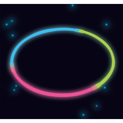 4 Neon Knicklicht Halsbänder dreifarbig