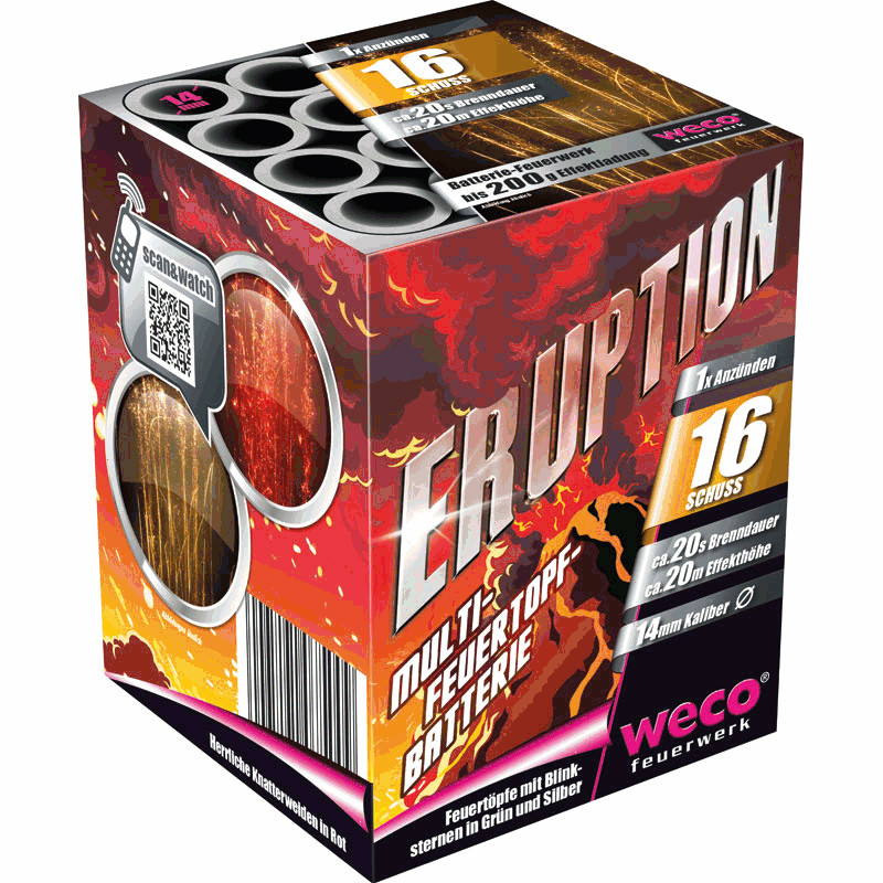 Eruption Weco Feuerwerk Batterie Elysium