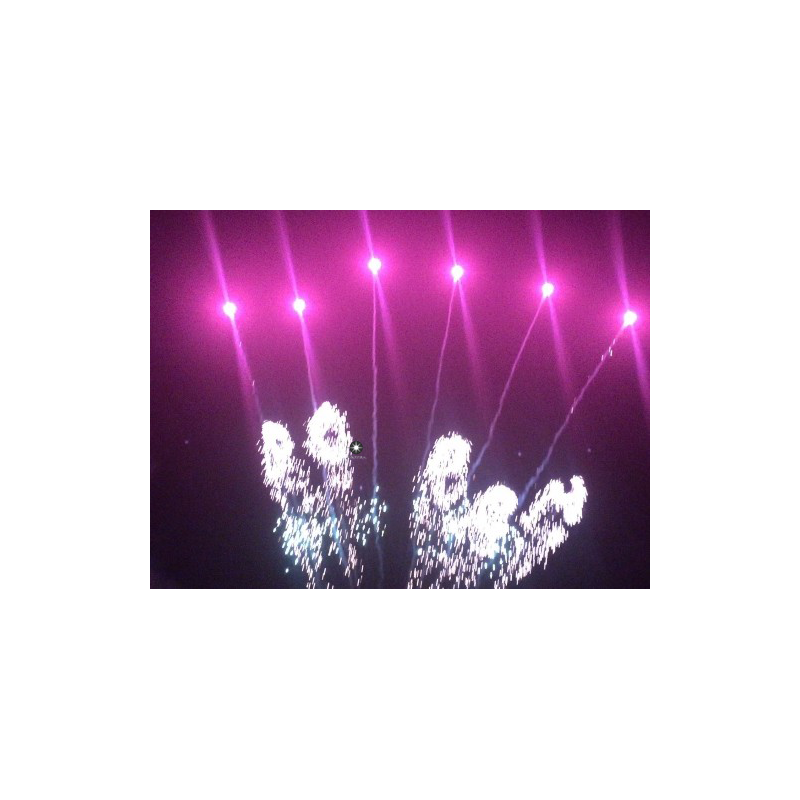 Pyrotrade Feuerwerk Single Row Silver whirl with green strobe mine purple tail Feuerwerksbatterie berlin kaufen werksverkauf