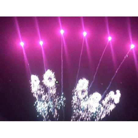 Pyrotrade Feuerwerk Single Row Silver whirl with green strobe mine purple tail Feuerwerksbatterie berlin kaufen werksverkauf