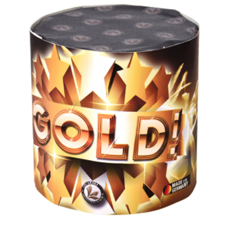 Silvester Feuerwerk Lesli Batterie Gold x118 10 Schuss goldpalmen goldeffekte palmen silvesterfeuerwerk feuerwerksbatterie berli