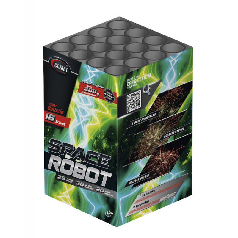 Silvester Feuerwerk Batterie Space Robot von Comet