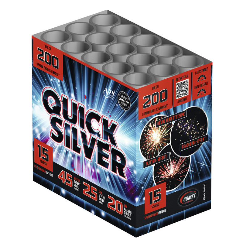 Silvester Feuerwerk Batterie Quicksilver von Comet