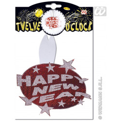 Silvester Deko Hängedeko Happy new year rosette glitzer dekoration