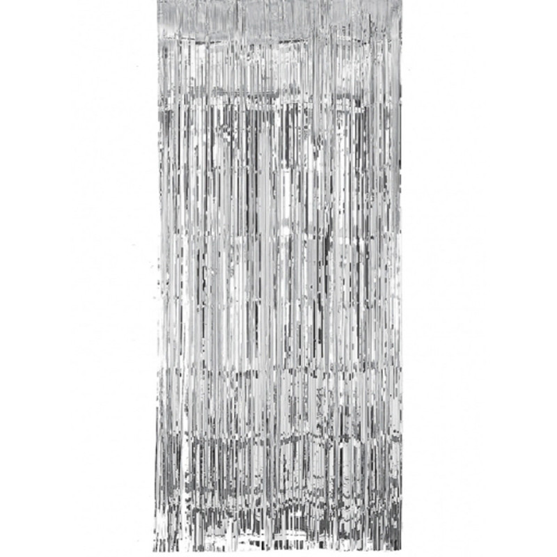 Lametta Vorhang in gold oder silber bunt regenbogen 91,4x240cm Lamettavorhang
