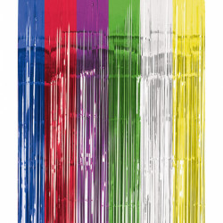 Lametta Vorhang in gold oder silber bunt regenbogen 91,4x240cm Lamettavorhang