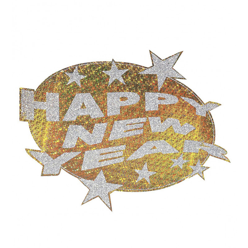 Silvester Deko Hängedeko Happy new year glitter holographisch glitzer dekoration