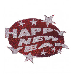 Silvester Deko Hängedeko Happy new year glitter holographisch glitzer dekoration