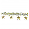 Silvester Deko Happy new year Girlande mit goldenen Sternen silvestergirlande holographisch gold silber X516