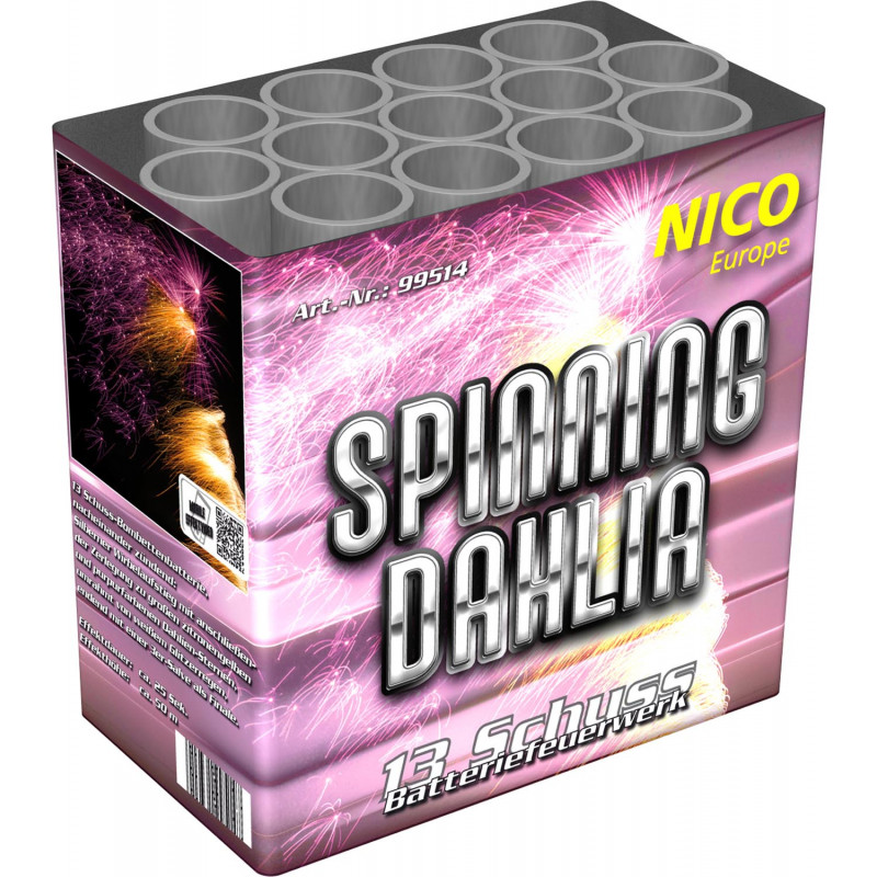 Nico Spinning Dahlia Feuerwerk Batterie - 13 Schüsser Feuerwerksbatterie Berlin kaufen Werksverkauf Silvester Schöneberg Kreuzbe