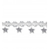 Silvester Deko Happy new year Girlande mit silbernen Sternen silvestergirlande holographisch silber x517