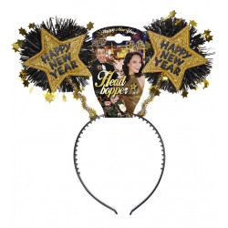 Edler Glitzer Haarreif Happy New Year in gold und silber silvester sylvester stirnreif neujahr x514 x515