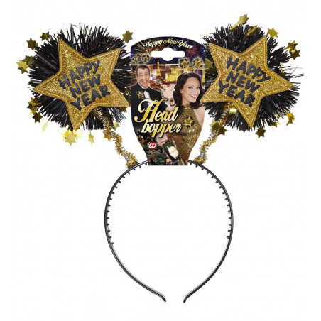 Edler Glitzer Haarreif Happy New Year in gold und silber silvester sylvester stirnreif neujahr x514 x515