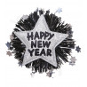 Edler Glitzer Happy New Year Anstecker bzw. Brosche in gold und silber silvester sylvester stirnreif neujahr