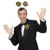 Edler Glitzer Happy New Year Anstecker bzw. Brosche in gold und silber silvester sylvester stirnreif neujahr