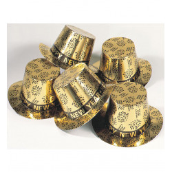 Happy New Year Hut als Zylinder in gold und silber silvester sylvester stirnreif neujahr