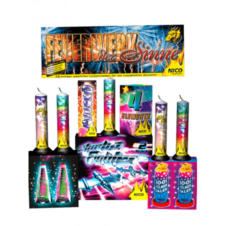 Silvester Leucht Fontänen Sortiment Farbrausch / Feuerwerk der Sinne fontäne vulkanntänen römisches licht