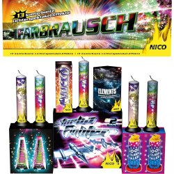 Silvester Leucht Fontänen Sortiment Farbrausch / Feuerwerk der Sinne fontäne vulkanntänen römisches licht