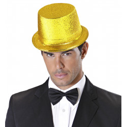 Silvester Party Hut Zylinder Happy New Year mit goldenem Glitter partyhüte silvesterhüte partyhütchen hütchen happy new year Neu