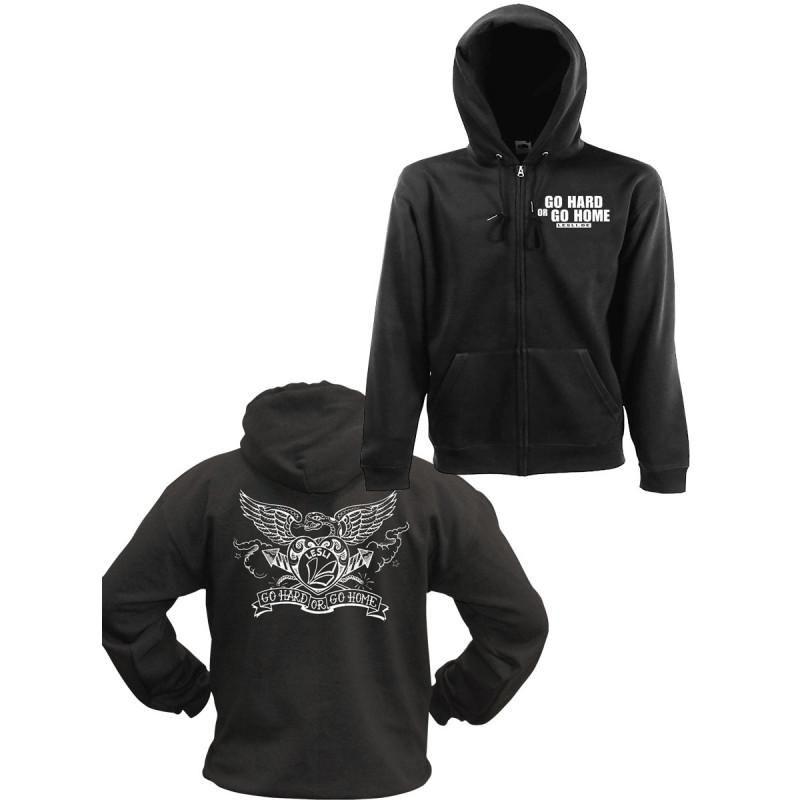 Lesli Fan Hoodie als Jacke GO HARD OR GO HOME kaputze kapuze kaputzenjacke Feuerwerk Berlin kaufen