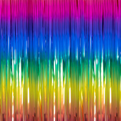 Lametta Vorhang in gold oder silber bunt regenbogen 91,4x240cm Lamettavorhang