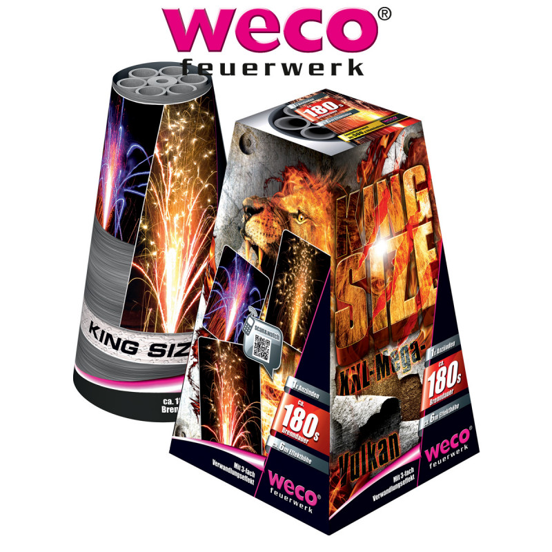 Silvester Feuerwerk King Size XXL Mega Vulkan silvesterfeuerwerk fontäne fontänenverbund batterie berlin kaufen werksverkauf sch