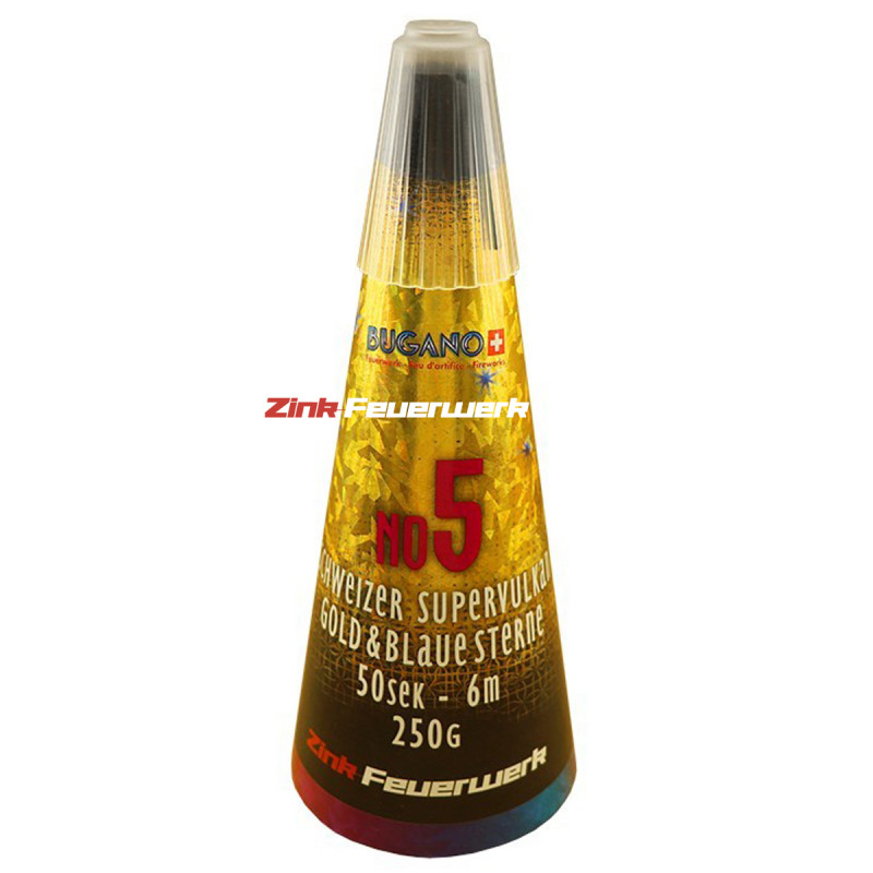 Silvester Leucht Feuerwerk Zink Bugano Vulkan No 5 maxi Schweizer Sterne Goldvulkan blau Bengalfeuer Berlin kaufen Werksverkauf 