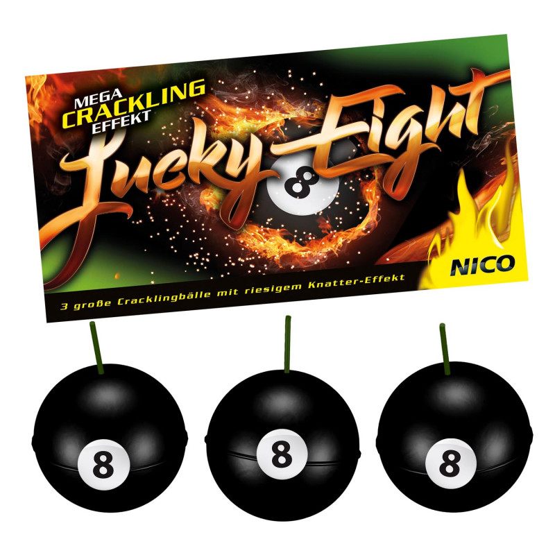 Silvester Leucht Feuerwerklucky eight aight 8 Big Balls Crackling Bälle chrackling cracklingbälle berlin kaufen werksverkauf kre