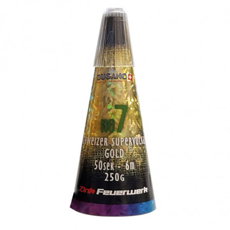 Silvester Leucht Feuerwerk Zink Bugano Vulkan No 7 maxi schweizer Blinker Sterne Strobe Effekt Blinkvulkan Goldvulkan gold Berli