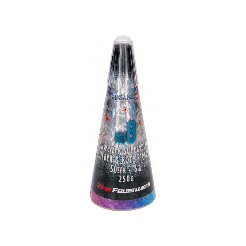 Silvester Leucht Feuerwerk Zink Bugano Vulkan No 8 maxi schweizer Blinker Sterne Strobe Effekt Blinkvulkan Goldvulkan gold Berli