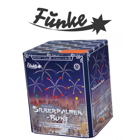 Funke Feuerwerk Batterie Silberpalmen bunt
