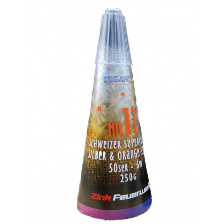 Silvester Leucht Feuerwerk Zink Bugano Vulkan No 11 maxi schweizer Blinker Sterne Strobe Effekt Blinkvulkan Goldvulkan gold Berl