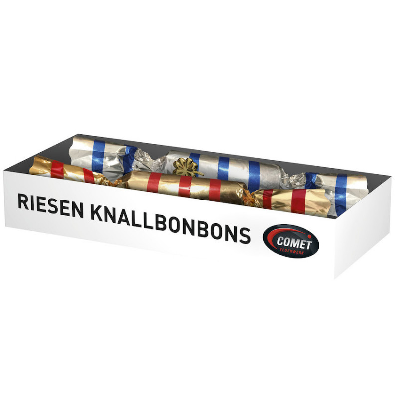 2er Set Riesen Knallbonbons mit Glückssymbolen in Dekobox