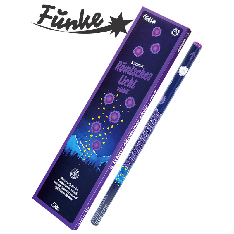 Funke Rölis oder Römisches Licht violett schuss Feuerwerk berlin kaufen werksverkauf silvester schöneberg kreuzberg
