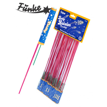 50 Funke Baby Raketen mit Crackling Knall Feuerwerk berlin kaufen werksverkauf silvester schöneberg kreuzberg zehlendorf steglit