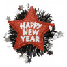 Edler Glitzer Happy New Year Anstecker bzw. Brosche in gold und silber silvester sylvester stirnreif neujahr