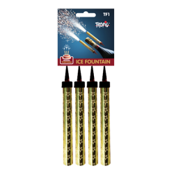 4 Eisfontänen als Tortenfontäne Zimmerfontäne in gold