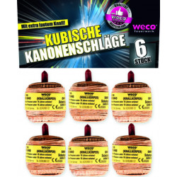 Silvester Feuerwerk 6er Kanonenschlag kubisch
